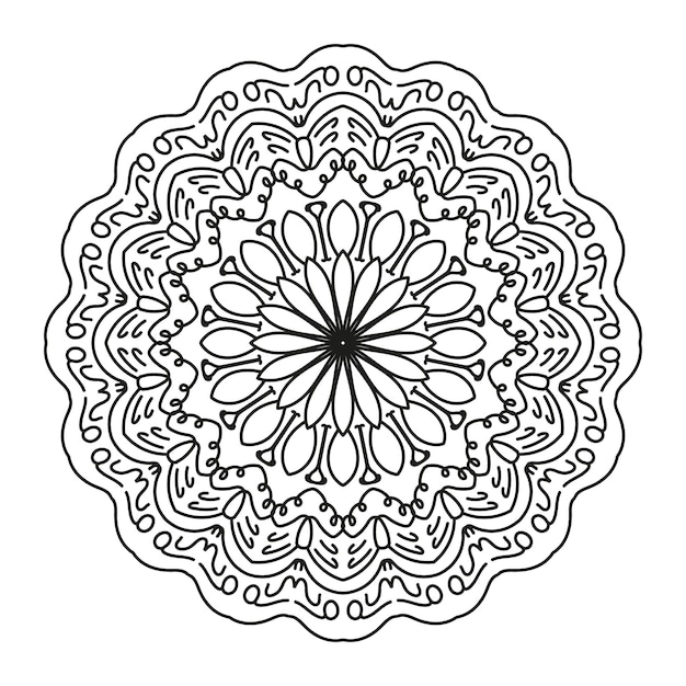 Página para colorear de mandala indio, ilustración vectorial