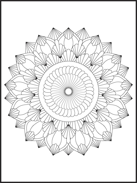 Página para colorear Mandala, Mandala, ilustración, tatuaje, adorno decorativo en estilo étnico oriental.