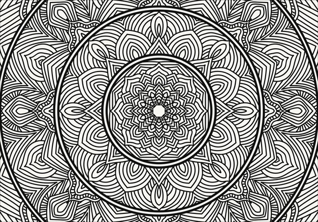 Página para colorear de mandala vectorial Ilustración de mandala para libro de colorear