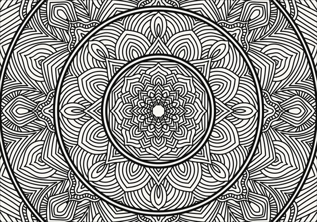 Página para colorear de mandala vectorial Ilustración de mandala para libro de colorear