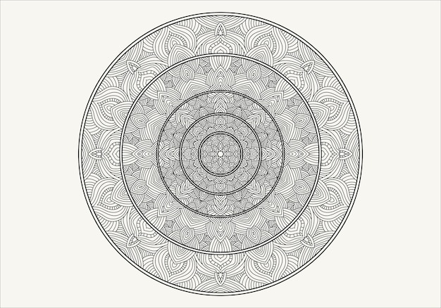 Página para colorear de mandala vectorial Ilustración de mandala para libro de colorear