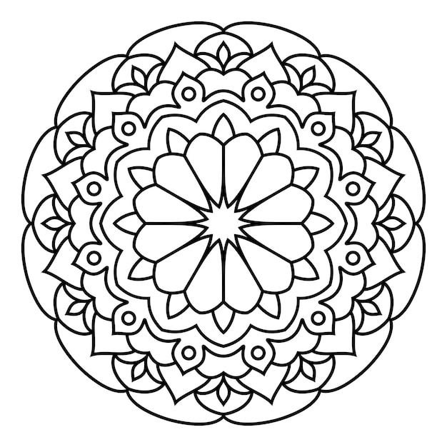 Página para colorear de mandalas. ilustración vectorial