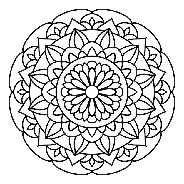 Página para colorear de mandalas. ilustración vectorial