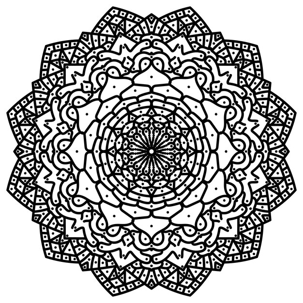 Página para colorear de mandalas. Imagen y archivo vectorial Mandala EPS