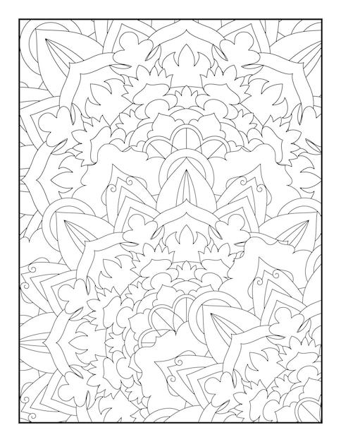 Página para colorear de mandalas. Página para colorear flores.