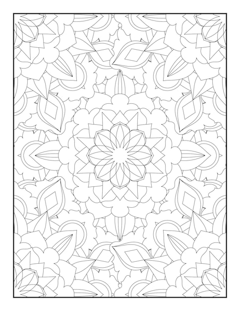 Página para colorear de mandalas. Página para colorear flores.