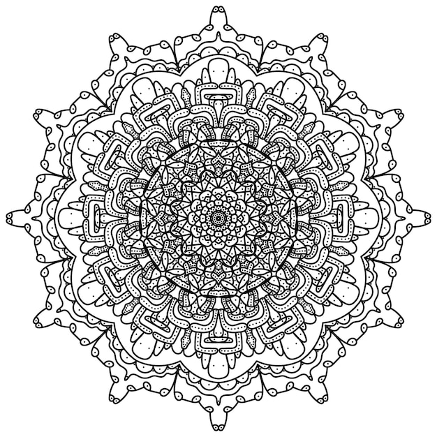 Página para colorear de mandalas. Vector Mandala EPS e imagen