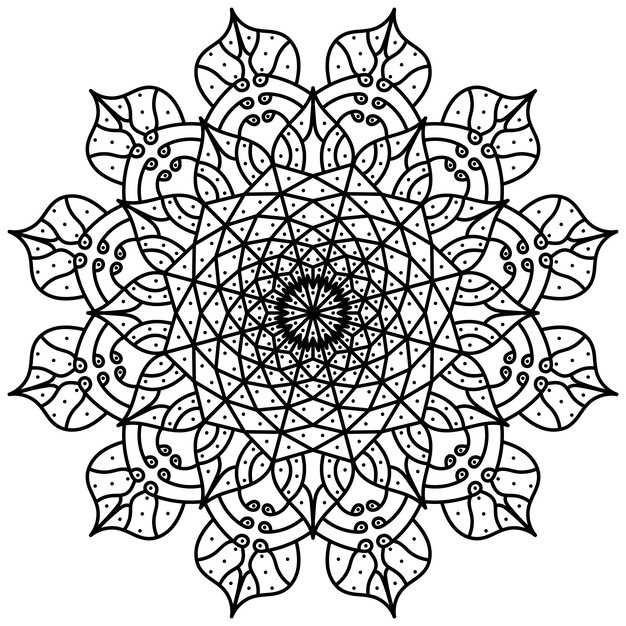 Página para colorear de mandalas. Vector Mandala EPS e imagen
