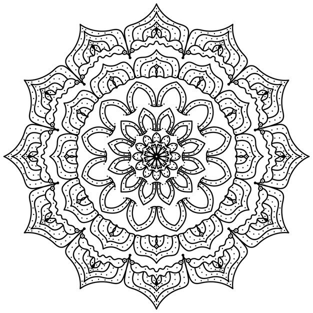 Página para colorear de mandalas. Vector Mandala EPS e imagen