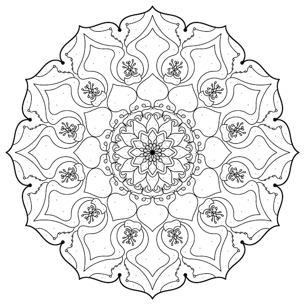 Página para colorear de mandalas. Vector Mandala EPS e imagen
