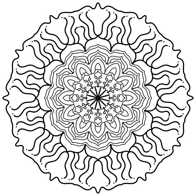 Página para colorear de mandalas. Vector Mandala EPS e imagen