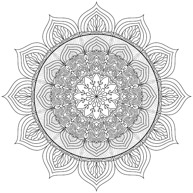 Página para colorear de mandalas. Vector Mandala EPS e imagen