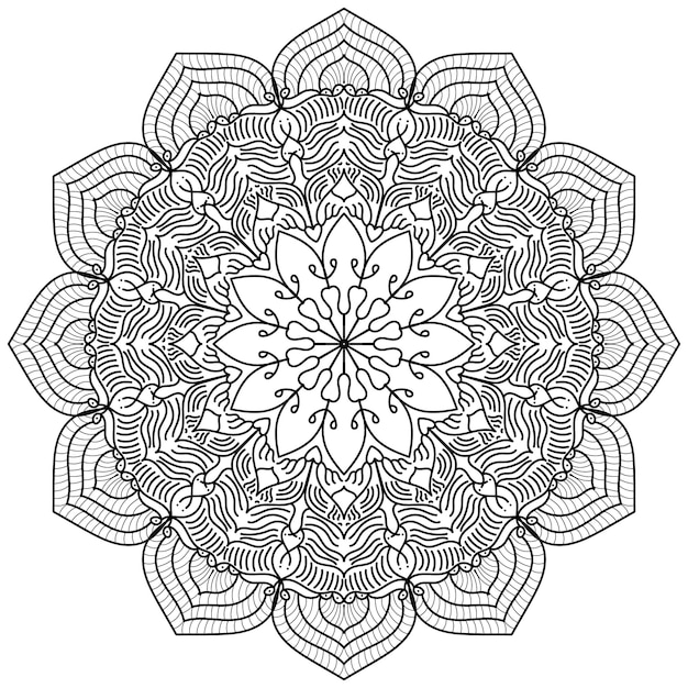 Página para colorear de mandalas. Vector Mandala EPS e imagen