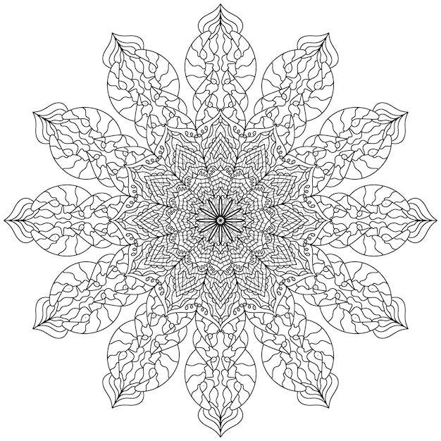 Página para colorear de mandalas. Vector Mandala EPS e imagen