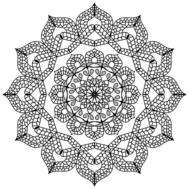 Página para colorear de mandalas. Vector Mandala EPS e imagen