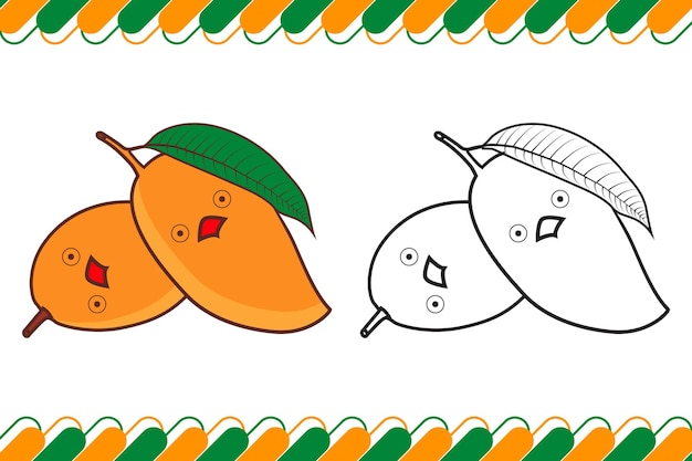 Página para colorear de mango para libros para colorear