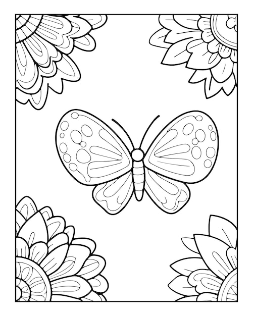 Página para colorear con mariposas bonitas