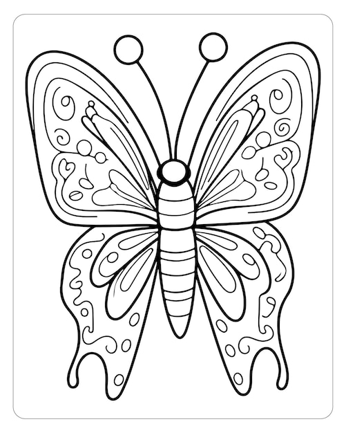 Página para colorear con mariposas bonitas