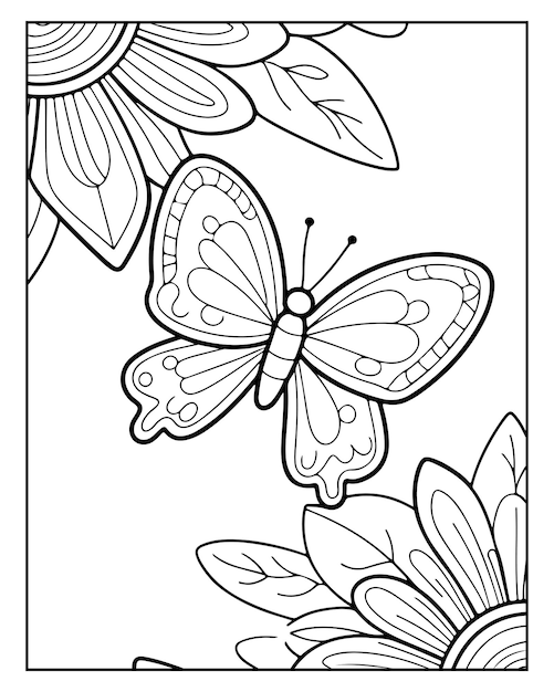 Página para colorear con mariposas bonitas