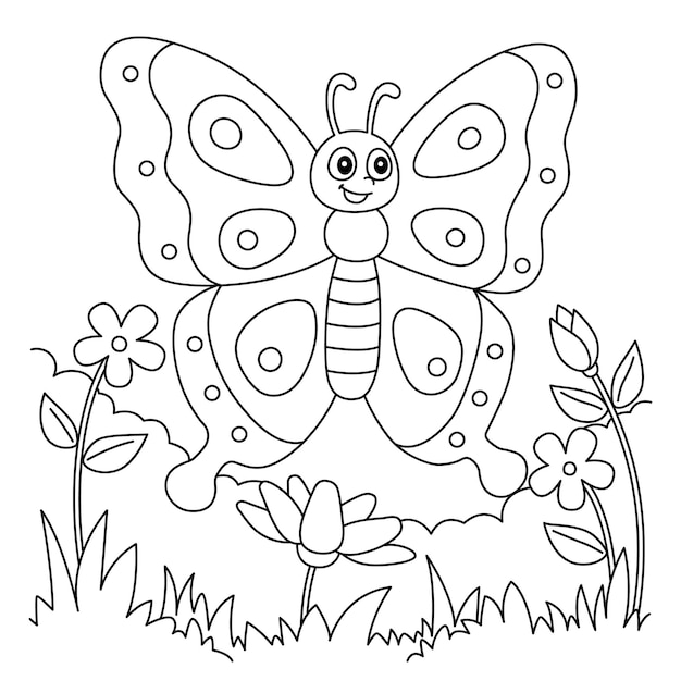 Página para colorear de mariposas para niños