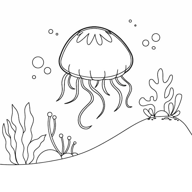 Página para colorear de medusas lindas