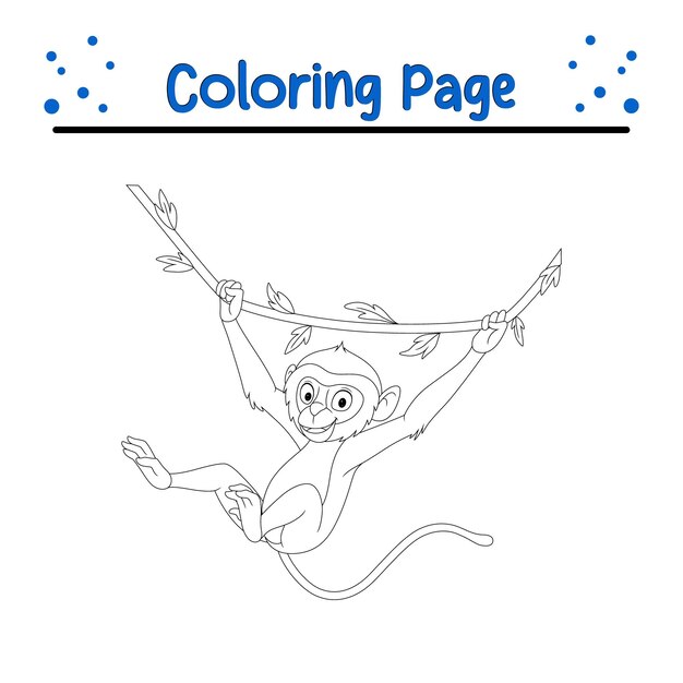 Página para colorear de un mono lindo