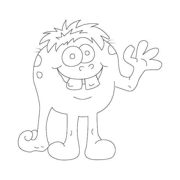 Página para colorear de monstruo aterrador con dos dientes grandes