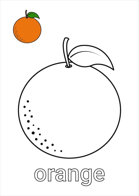 Página para colorear naranja para niños