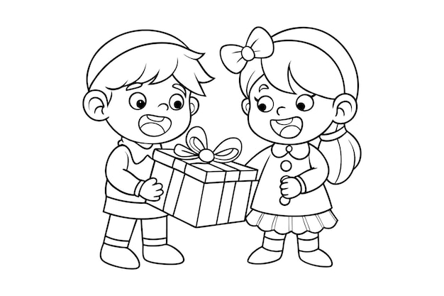 Página para colorear de Navidad Arte de la línea de Navidad