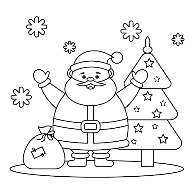 pagina para colorear de navidad para niños santa claus