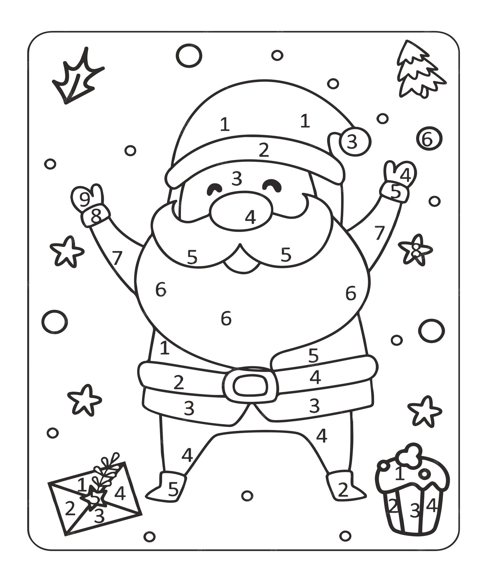 Página para colorear de navidad para niños | Vector Premium