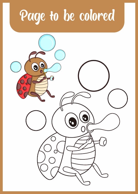 Página para colorear para niño lindo insecto