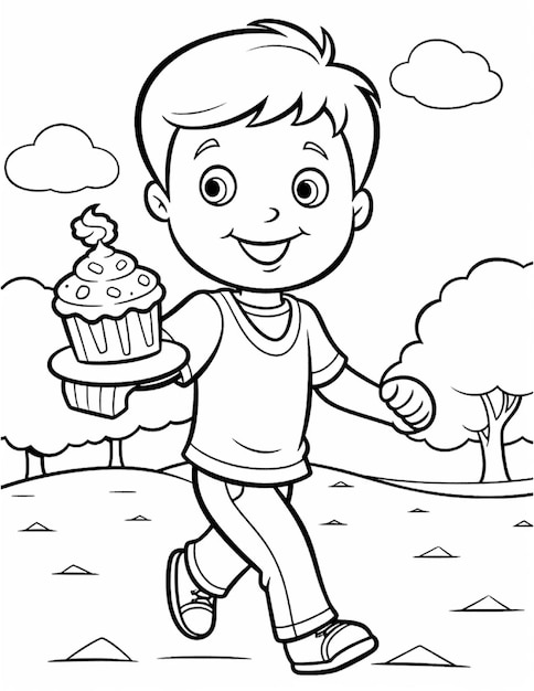 Vector página de colorear para niños adorables y divertidos delicias en freepik