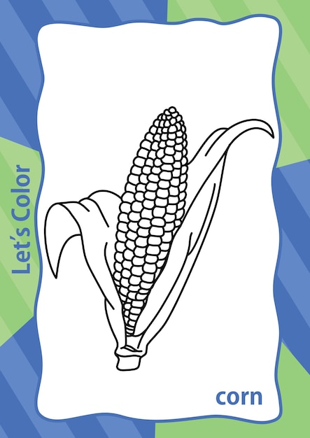 Página para colorear para niños Ilustración de dibujos animados Hoja de trabajo de actividades de páginas para colorear de jardín de infantes