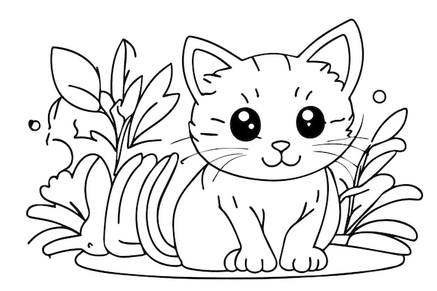 Página para colorear para niños Ilustración de libro para colorear