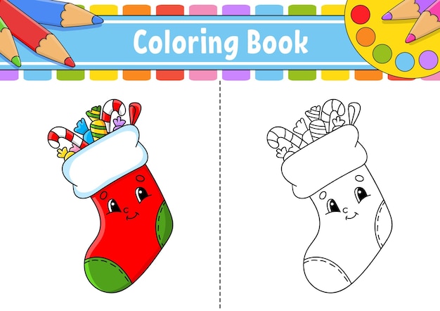 Página para colorear para niños personaje de dibujos animados silueta de contorno negro aislado en fondo blanco Ilustración vectorial