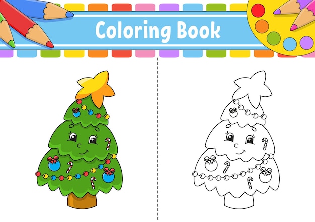 Página para colorear para niños personaje de dibujos animados Silueta de contorno negro
