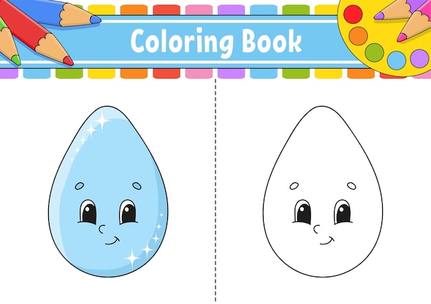 Página para colorear para niños personaje de dibujos animados silueta de contorno negro