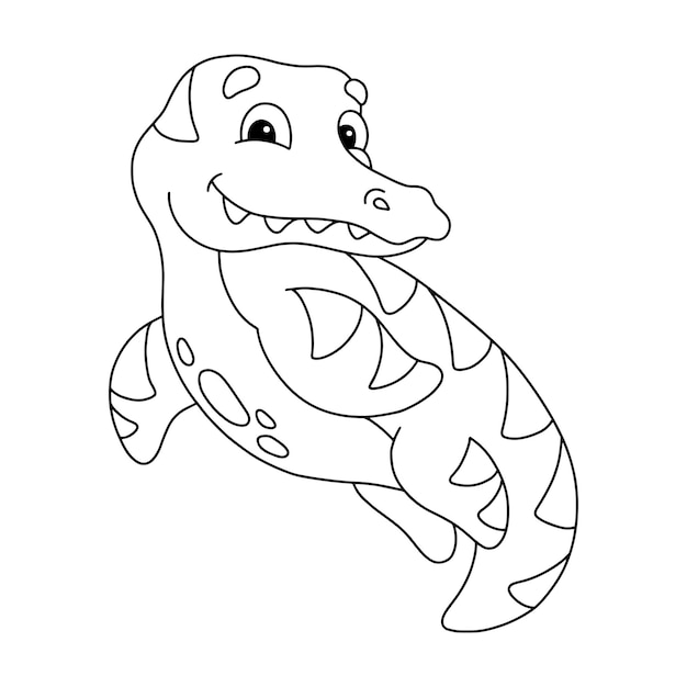 Página para colorear para niños Sello digital Personaje de estilo de dibujos animados