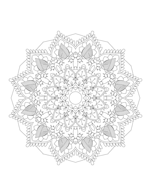 Página para colorear para niñosMandalaPágina para colorearArte lineal de Mandala para páginas para colorearPáginas para colorear para adultos