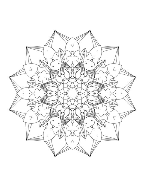 Página para colorear para niñosMandalaPágina para colorearArte lineal de Mandala para páginas para colorearPáginas para colorear para adultos