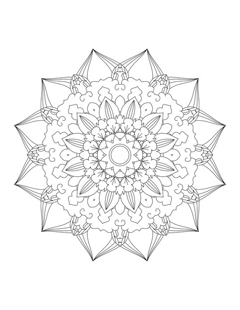 Página para colorear para niñosMandalaPágina para colorearArte lineal de Mandala para páginas para colorearPáginas para colorear para adultos