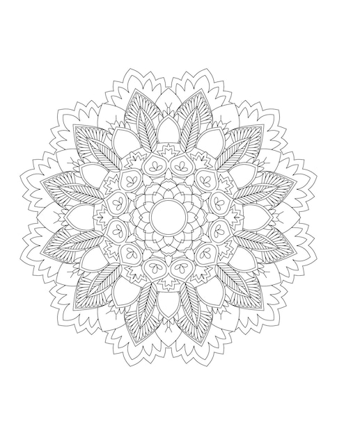 Página para colorear para niñosMandalaPágina para colorearArte lineal de Mandala para páginas para colorearPáginas para colorear para adultos