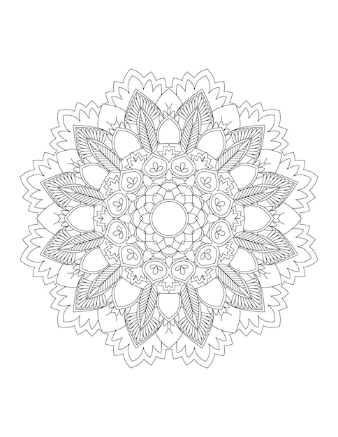 Página para colorear para niñosMandalaPágina para colorearArte lineal de Mandala para páginas para colorearPáginas para colorear para adultos