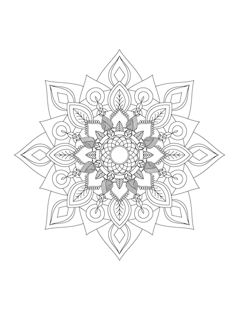 Página para colorear para niñosMandalaPágina para colorearArte lineal de Mandala para páginas para colorearPáginas para colorear para adultos