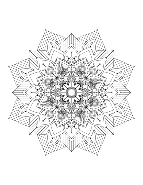 Página para colorear para niñosMandalaPágina para colorearArte lineal de Mandala para páginas para colorearPáginas para colorear para adultos