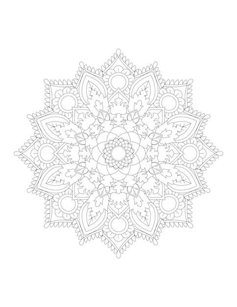 Página para colorear para niñosMandalaPágina para colorearArte lineal de Mandala para páginas para colorearPáginas para colorear para adultos