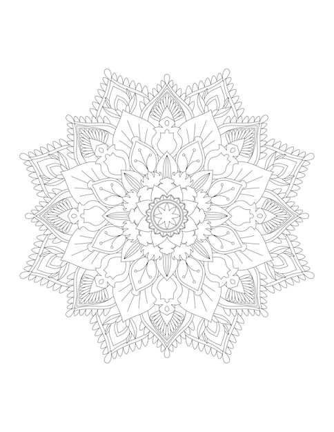 Página para colorear para niñosMandalaPágina para colorearArte lineal de Mandala para páginas para colorearPáginas para colorear para adultos