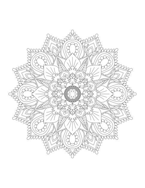 Página para colorear para niñosMandalaPágina para colorearArte lineal de Mandala para páginas para colorearPáginas para colorear para adultos