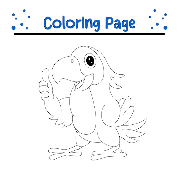 Página para colorear pájaro guacamayo para niños